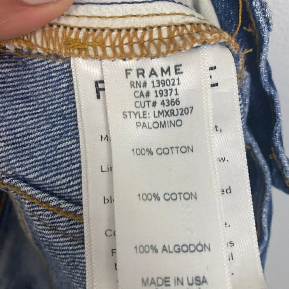 FRAME 'Le Mix Repair' High-Waist Jeans Palomino - Size 28 - Picture 6 of 11